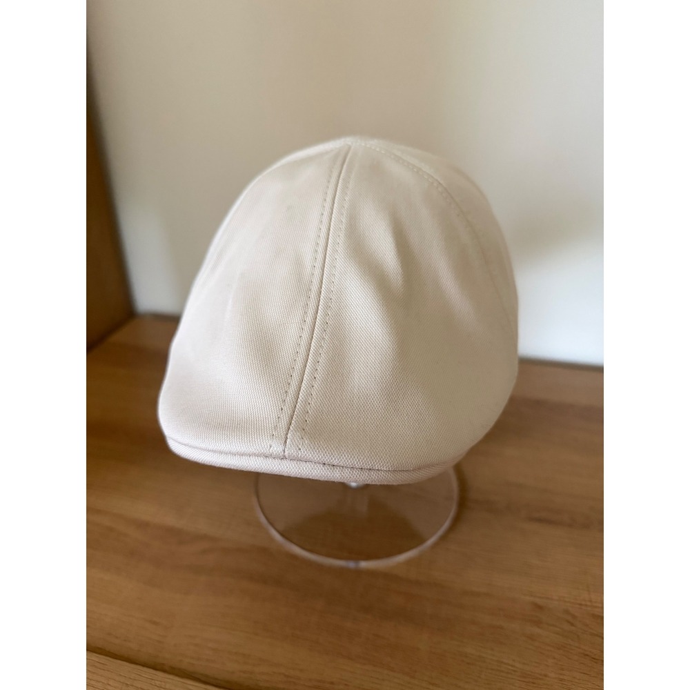 Zara Man Cotton Twill Flat Cap Driver Hat Elastic Back Beige Size M Grandpacore